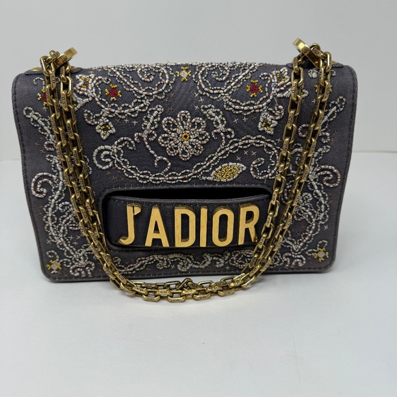 Christian Dior J'adior Beaded Embellished Allover Print Flap Shoulder Purse Bag - Picture 1 of 11